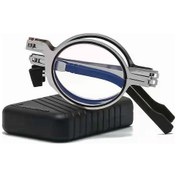 Resim Maiyame Erkekler İçin Katlanabilir Ultra Hafif Gözlük - Mavi Işık Engelleyici, Göz Yorgunluğu Önleyici, 200 Derece, Yuvarlak Çerçeve, Paketle Gri 