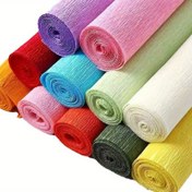 Resim Çok Renkli El Sanatları Kırışıklık Kağıt Rulo Seti, Kalın Kırışıklık Kağıdı, DIY, Suni Gül Çiçekleri, Noel Dekoru, Düğün Buketleri ve Parti El Sanatları, Kağıt Malzemesi, Çeşitli Desenler 