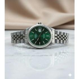 Resim Detajust Rolex Şık Tasarım Zümrüt Yeşili Kadraan Erkek Kol Saati 