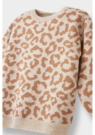 Resim Defacto Kız Bebek Bisiklet Yaka Leopar Desenli Kazak F2602a525wnbg744 Bej 