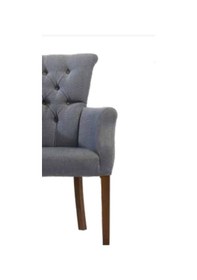 Resim Bengimobilya Sandalye Zus188 Berjer Model Ahşap Retro Iskelet Mavi Nubuk Kumaş 