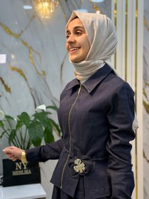 Resim MARCHA FERMUAR DETAYLI TOKA KEMERLİ TENSEL KOT TAKIM 10965 - Mavi / 3 (44-46) 