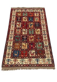 Resim El Dokuma İran Sumak Kilimi 125x195 Kök Boya Yün Kilim 