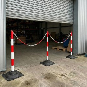 Resim İleri Trafik Kauçuk ağırlıklı Uyarı Dikmesi 90 x 4 cm 