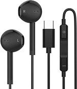 Resim Umiharn Kulaklık Kablolu USB C iPhone 15, iPad Pro Air Mini, Google Pixel, Samsung, Tip C için Kulaklıklar, MacBook, Lenovo, DELL, USBC Mikrofonlu Kulaklıklar, Ses Kontrolü, 1 Paket Siyah 