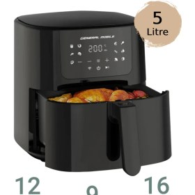 Resim Siyah 5l Yağsız Fritöz, Sağlıklı ve Pratik Kullanım, Türkiye Garantili 