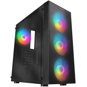Resim Everest Faced V1 4x12 CM RGB Fan Temper Camlı Mid Tower Oyuncu Kasa 