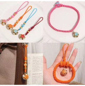 Resim Çiçekli Kulplu Çan, Hayvan Tasma Zili, Amigurumi Zili, Kına Gecesi Tef Yapımı Zili 20 Adet Yeşil 