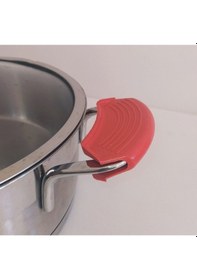 Resim 2 Adet Isıya Dayanıklı Silikon Tutacak Kırmızı Tencere Tava Kulp Kapak Tutacağı Tutamaç Kaliteli Kırmızı 