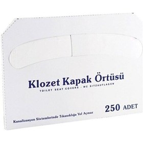Resim Tek Kullanımlık Klozet Kapak Örtüsü Hijyenik 250li Wc Örtüsü 