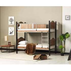 Resim Argimo Argimo İnci Genç Çocuk Odası Ahşap Başlıklı Metal Ranza ve Karyola 90 x 190 CM Yatak Ölçülü 