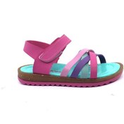 Resim Şirin Bebe Pembe Mor Kız Çocuk Bebe Sandalet Ayakkabı 
