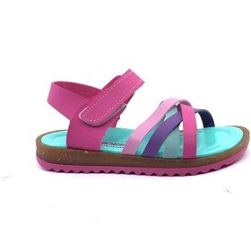 Resim Şirin Bebe Pembe Mor Kız Çocuk Bebe Sandalet Ayakkabı 