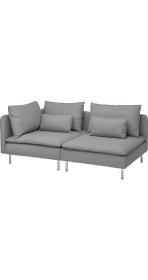 Resim IKEA Gri Rahat Kanepe - 3'lü Kanepe 