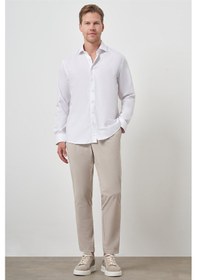 Resim Erkek Beyaz Pamuk Trend Slim Fit Dar Kesim Non Iron Gömlek 25mc004034600 Beyaz Beyaz 