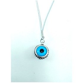 Resim Küçük Metal Çerçeveli Çift Taraflı Nazar Boncuğu Araba Dikiz Ayna 