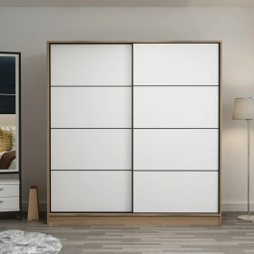 Resim Minar Kale 2 Kapaklı Sürgülü Dolap 180 Cm - Dore/Beyaz 