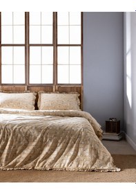 Resim Madame Coco Jules King Size %100 Pamuk Fırfırlı Nevresim Takımı - Bej 8684427122662 Ekru 