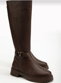 Resim modalmila Milla kadın kahverengi toka detaylı çizme 