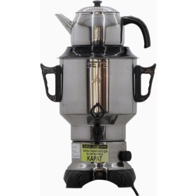 Resim Elektrikli 60 Bardak Çelik Semaver Yeşil, Şık ve Kullanışlı Tasarım 