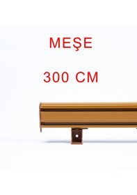 Resim Meşe Dekoratif Perde Alüminyum Dekoratif Ray Kornişi 300 Cm 