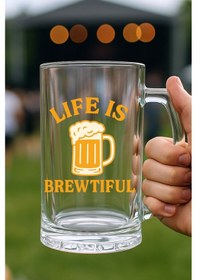 Resim Baskılı Bira Bardağı Life 