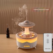 Resim UFO Tasarım Volkan Aromaterapi Nemlendirici, Renkli Atmosfer Işığı ile Büyük Kapasiteli Alev Difüzör, Uzaktan Kumanda, 110V/220V Avrupa Standart Fiş, Kış İçin Pil Gerekmez 
