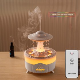 Resim UFO Tasarım Volkan Aromaterapi Nemlendirici, Renkli Atmosfer Işığı ile Büyük Kapasiteli Alev Difüzör, Uzaktan Kumanda, 110V/220V Avrupa Standart Fiş, Kış İçin Pil Gerekmez 