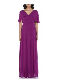 Resim Modalabio Moda Labio- Babyshower Melek Kol Hamile Elbisesi Mor 