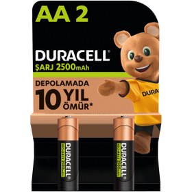 Resim Duracell Şarj Edilebilir AA 2500 mAh Piller 2 adet 