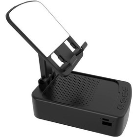 Resim Tenfowee Kablosuz Hoparlörlü Şarjlı Katlanabilir Telefon Standı - 1500mah Pil & Usb Çıkışı 