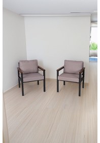 Resim Neokas Bahce Mobilyası, Modern Balkon Mobilyası, Kafe Oturma Takımı, Teras Koltugu, 2 Tekli Koltuk Gri 