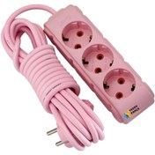 Resim Ozba Ticaret Ufo 5m Pembe Üçlü Priz Uzatma Kablosu 