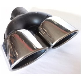 Resim 90 Mm. Yassı Kesik Eşit Çiftli Paslanmaz Krom Egzoz Eksoz Ucu 