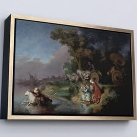Resim Tesori Tessilli(2819) Çerçeveli Rembrandt - Avrupalının Kaçırılışı Tablo - The Abduction Of Europa-7138 25 x 35 