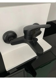 Resim Mix Mat Siyah Banyo Duş Bataryası Aç Kapa Batarya Musluk Siyah 