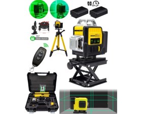 Resim Branzeg 12 Yönlü 360 Derece Lazer Metre Lazer Hizalama Mıknatıslı Tripotlu Çift Batarya 