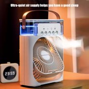 Resim Taşınabilir 3'ü 1 Arada Nemlendirici Fan Serinleyici, Ofis ve Ev İçin Uygun, 3 Hız Ayarlı USB Güçlü Hava Serinleyici, Kompakt Tasarım, Taşınabilir Serinleme Fanı, İş Yeri Konforu, Şık Serinleyici, Dayanıklı Yapı, Serinleme Cihazı, Taşınabilir Serinleme, Modern Serinleyici, Sağlam Yapı, USB Fan, Ofis Çalışanları 