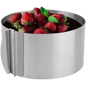 Resim Paslanmaz Çelik Yuvarlak Ayarlanabilir Kek Kalıbı - Pandispanya Pasta Kalıbı - Ayarlı Çember Çelik G Diğer 