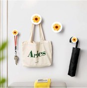 Resim CajuArt Dörtlü Yuvarlak Ayçiçeği Motif Ev Ofis Hol Duvar Askılık 