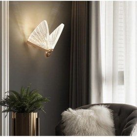 Resim Elegance Modern Kelebek Tasarım Duvar Led Aplik Rose Gold Sarı Harika Görsel Gold 