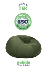 Resim Mobidu Soft Plum Armut Koltuk – Fitilli Kadife - 5 Yıl Garanti - Koyu Yeşil 