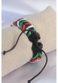 Resim Karışık Renk İpli Deri Erkek Bileklik - Tj-eb3583 Beyaz 