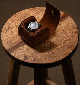 Resim Tekli Deri Saat Kutusu - Kahve 