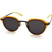 Resim Polo Hill Unisex Sarı-Füme Organik (UV) Cam Selüloz Asetat (Selüloid) Kapalı Çerçeve Oval - Yuvarlak Güneş Gö 