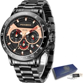 Resim Hanyang Siyah Gül Lıge Moda Erkekler Izle Üst Marka Lüks Spor Kuvars Chronograph Kol Saatleri Rahat Tüm Çelik Aydınlık Izle Religio Masculino (Yurt Dışından) 