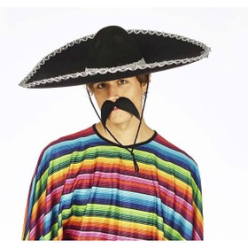 Resim neararsanbizden Sombrero Meksika Şapkası Gümüş Şeritli Yetişkin Boy 