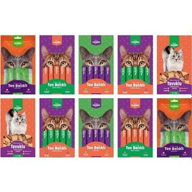 Resim Kiwi Yammies Karışık Sıvı Kedi Ödül Maması 10 Paket 