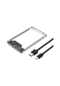 Resim Wozlo 2.5 İnch Sata Type-c Usb 3.1 Hard Disk Kutusu - Usb 3.0 Sata Hdd Ssd Harici Kutu - Şeffaf 