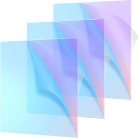 Resim Quueppty Akrilik Renkli Yarı Saydam Akrilik Yanardöner Radyant Levha Lazer Kesim Akrilik Levha, 8 x 12 Inç (3 Paket, 2,6 mm Kalınlık) (Yurt Dışından) 